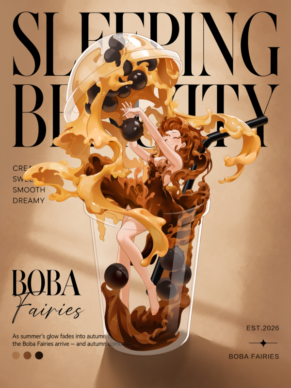WeArtDoing Sleeping Beauty Boba Fairies Brown Sugar Lemonade Art Figure - Sunny Studio