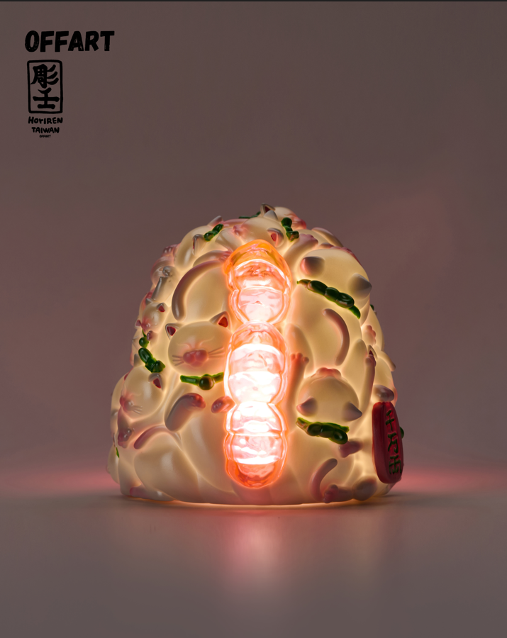 OFFART Red Flame Hundred Cats Mini Bust Fortune Honey Peach Tanabata Exclusive