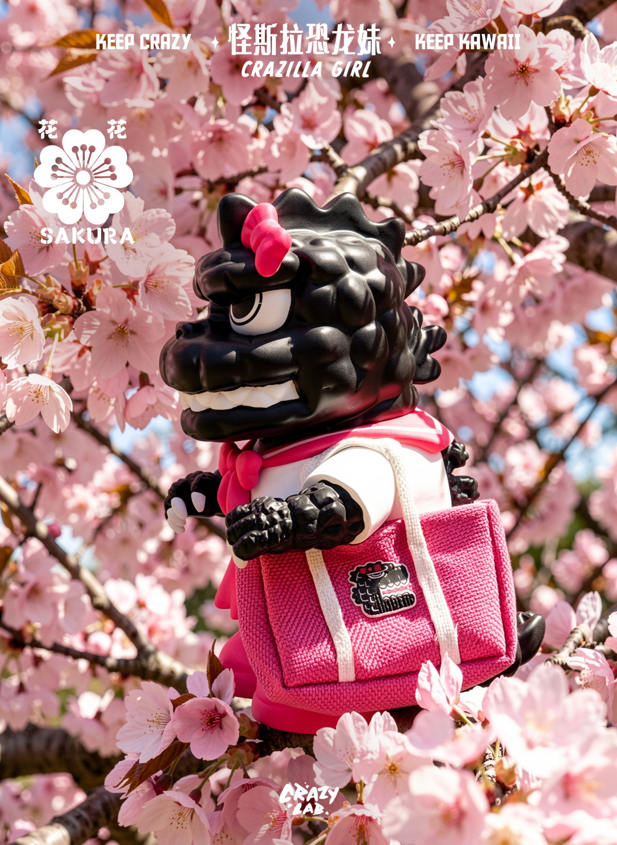 Crazilla Girl Spring Sakura Limited Edition by OFFART X James Lee
