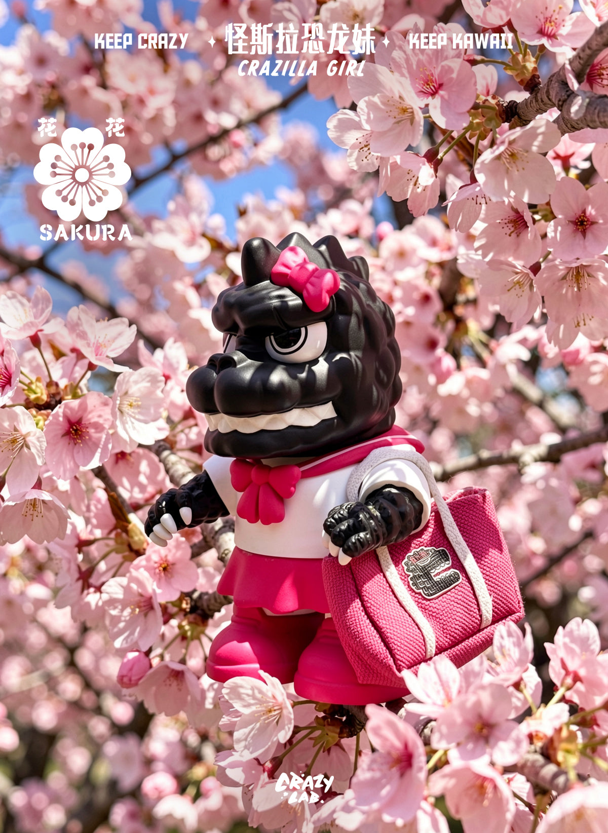 Crazilla Girl Spring Sakura Limited Edition by OFFART X James Lee