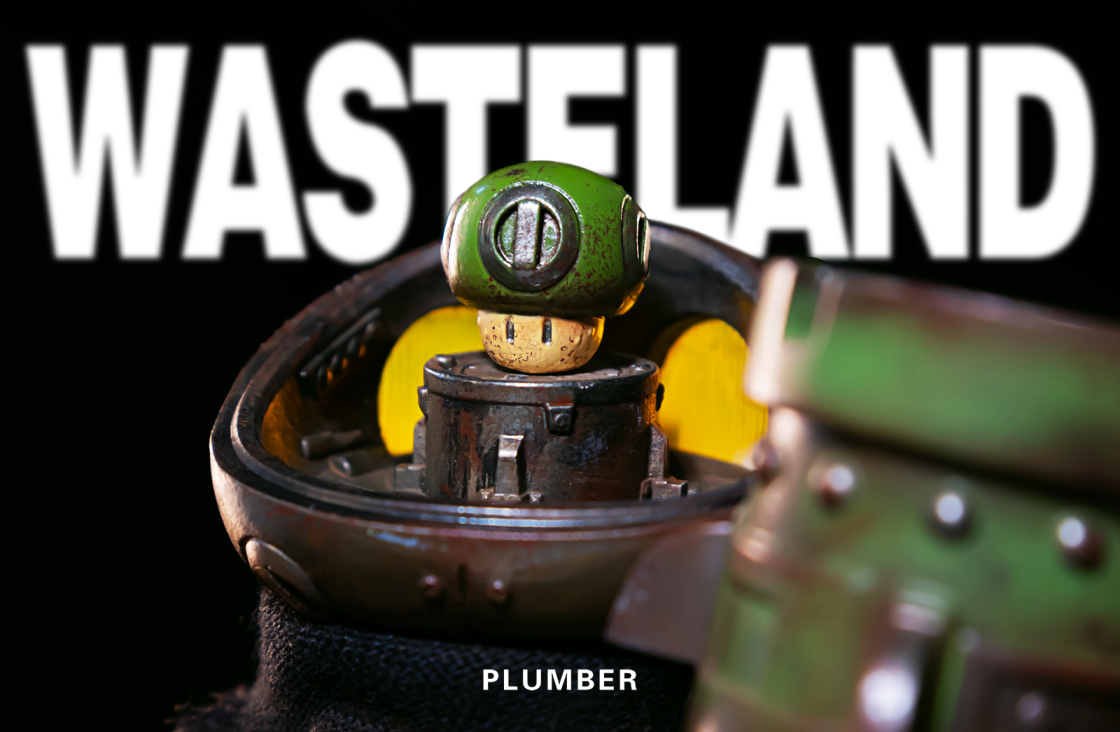 Wasteland Plumber Green, Designer Toys, Front 8