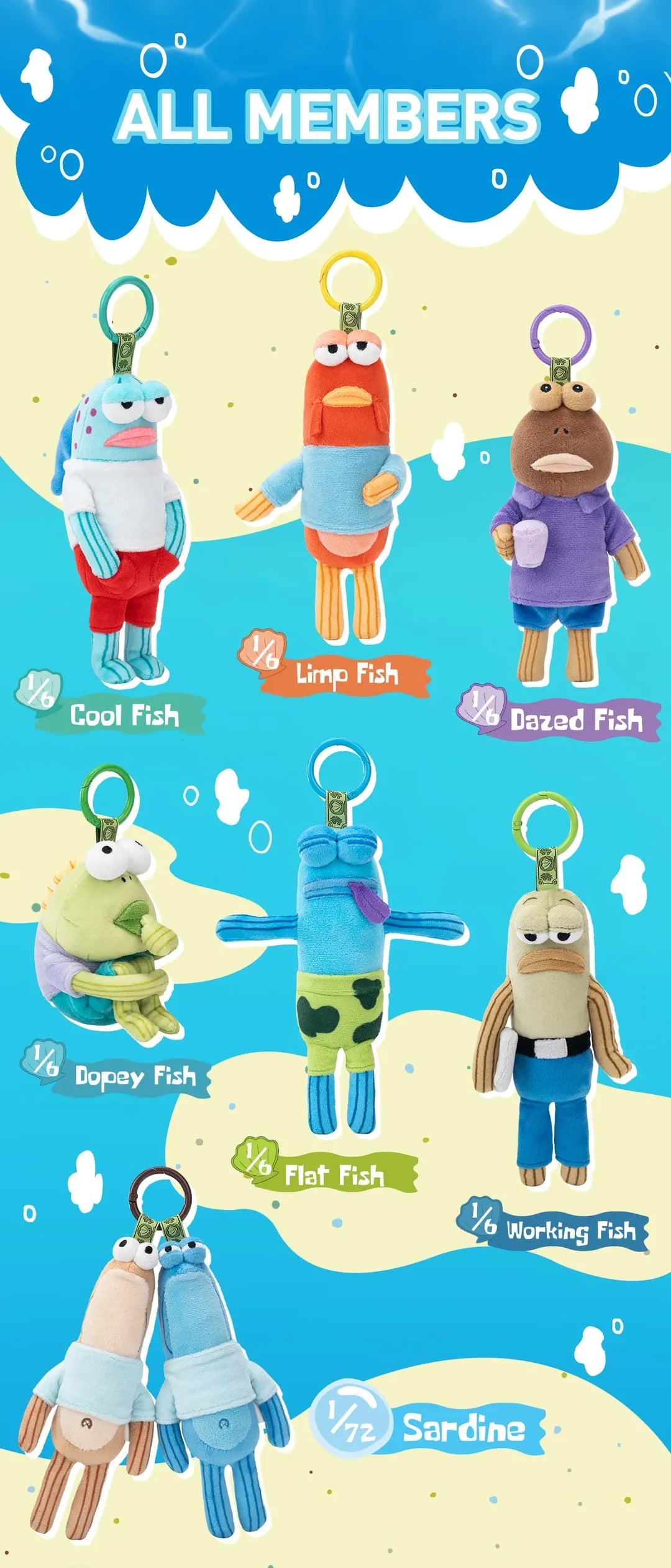 POP MART x GONG Bikini Bottom Buddies - Whimsical Plush Series POP MART x GONG Bikini Bottom Buddies - Whimsical Plush Series