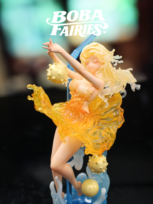 subject description: WeArtDoing Sleeping Beauty Boba Fairies Brown Sugar Lemonade Art Figure - angle view