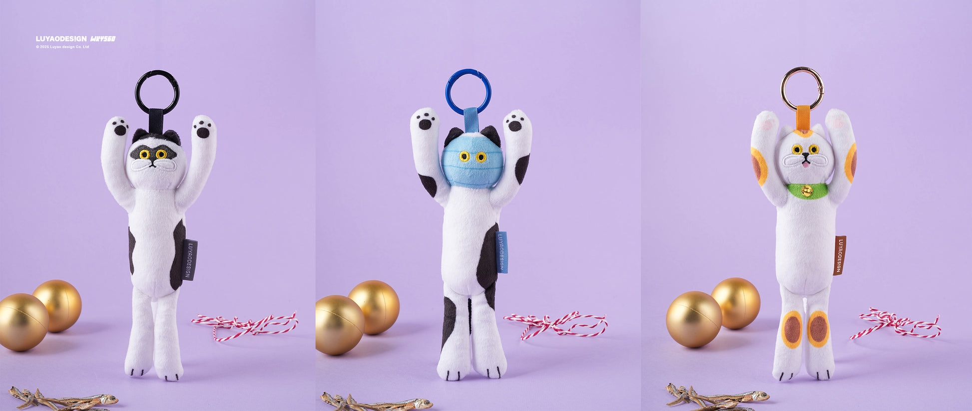 Luyao Design x Wky560 Studio Cat Hug Plush Keychain