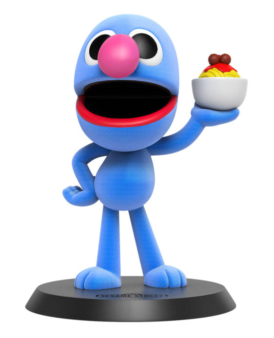 Mighty Jaxx Furr Fwenz Sesame Street Grover with a bowl of Spaghetti