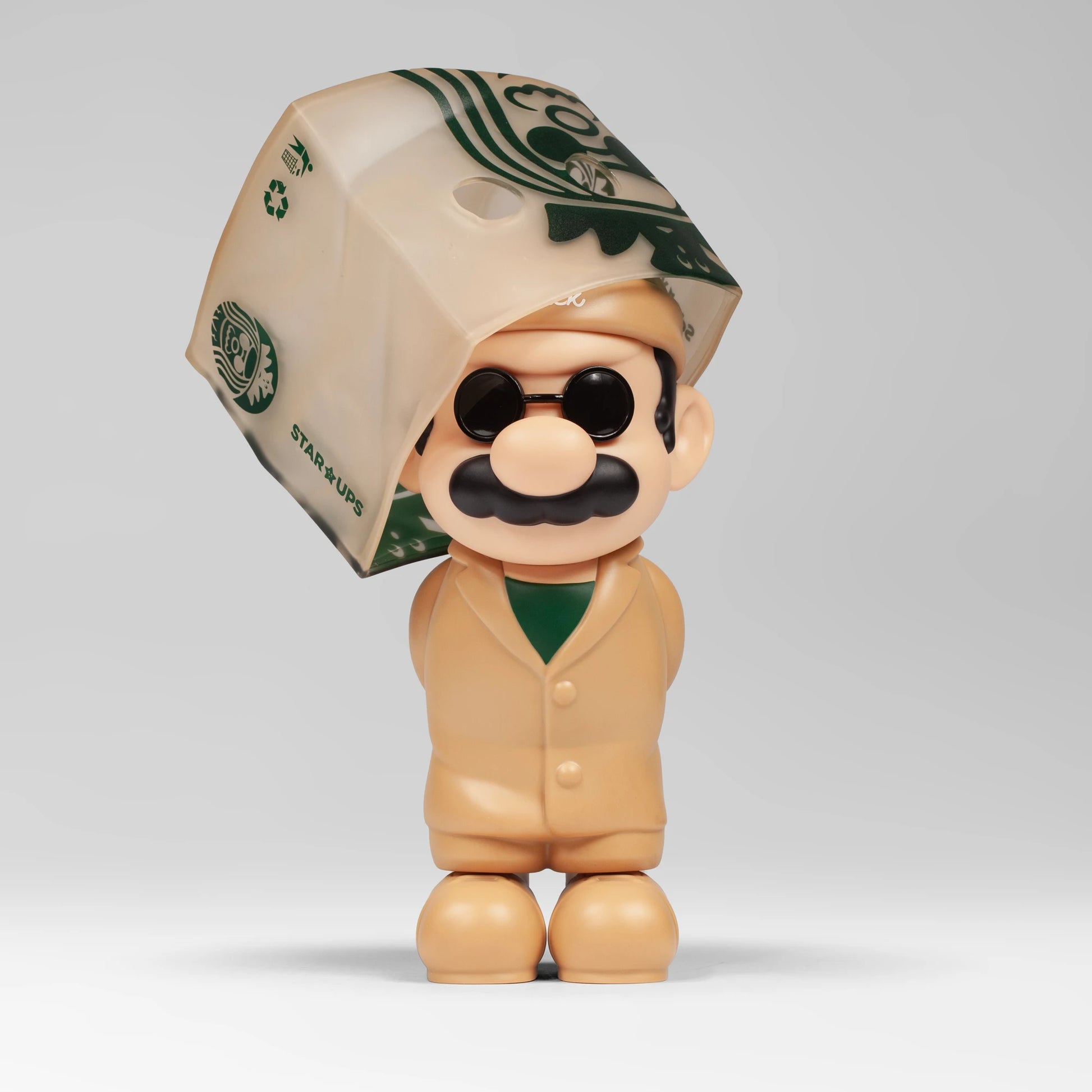 Fools Paradise HIJACK PROFESSIONAL FLAT WHITE Mario Vinyl Figure