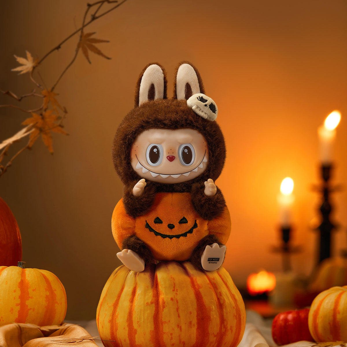 POP MART Happy Halloween Party Series-Sitting Pumpkin Vinyl Plush Pendant
