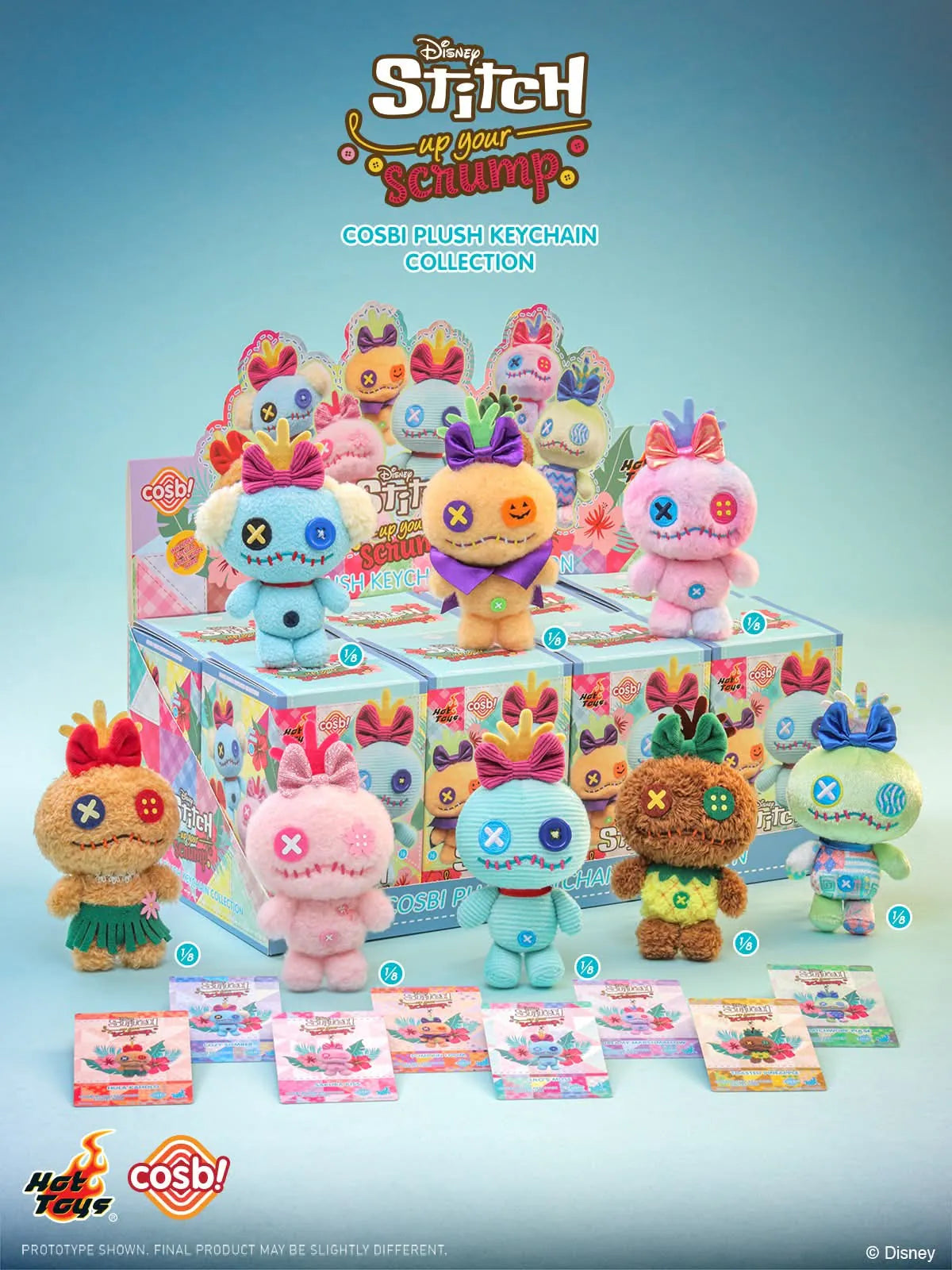 Hot Toys Disney Stitch Up Your Scrump Cosbi Plush Keychain
