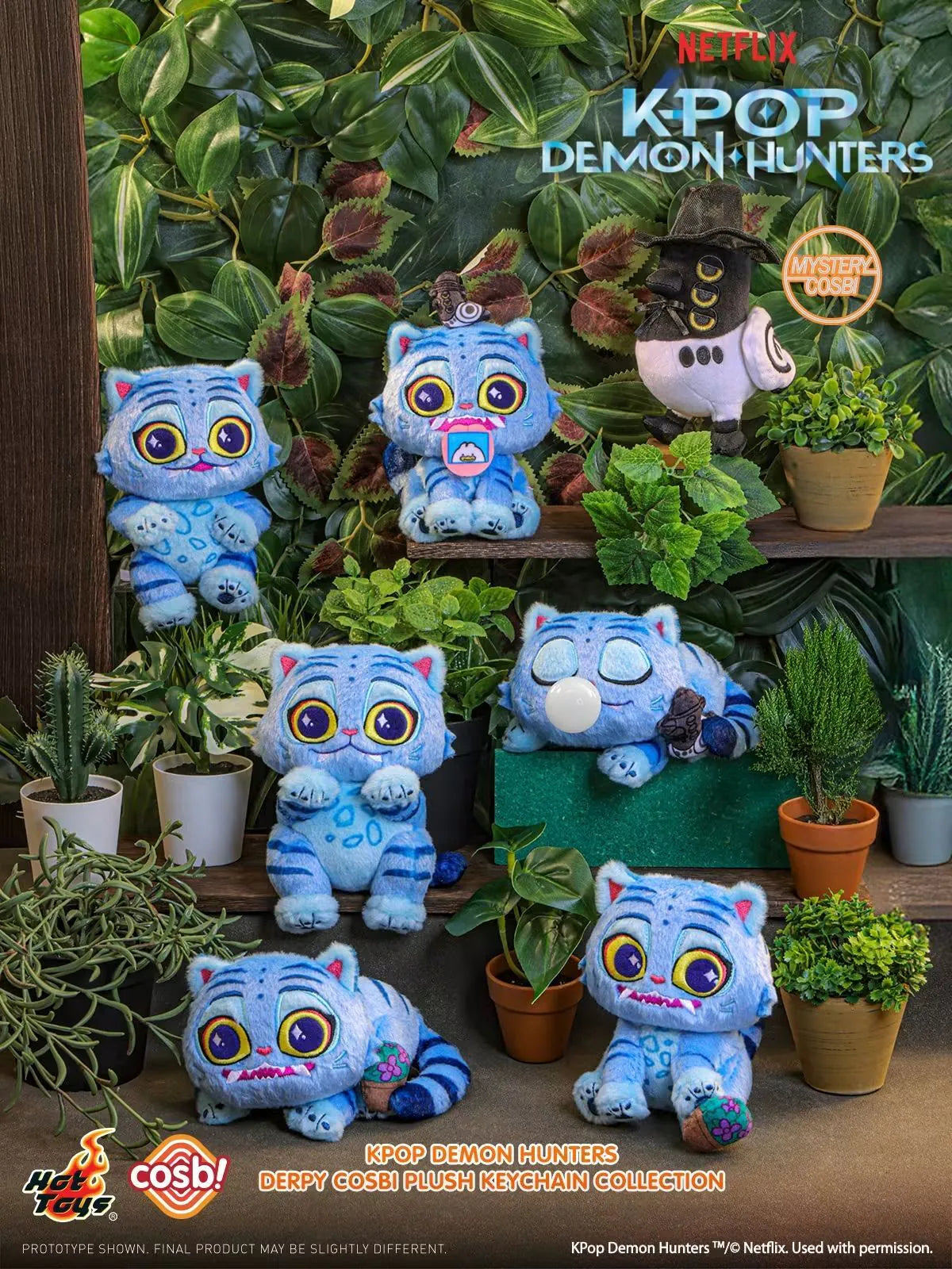 Hot Toys Netflix K-Pop Demon Hunters Derpy Tiger Cosbi Plush Keychain Collection
