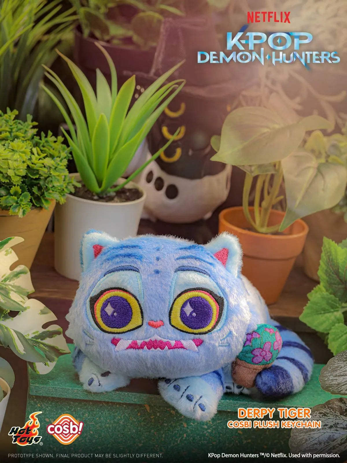 Hot Toys Netflix K-Pop Demon Hunters Derpy Tiger Cosbi Plush Keychain Collection