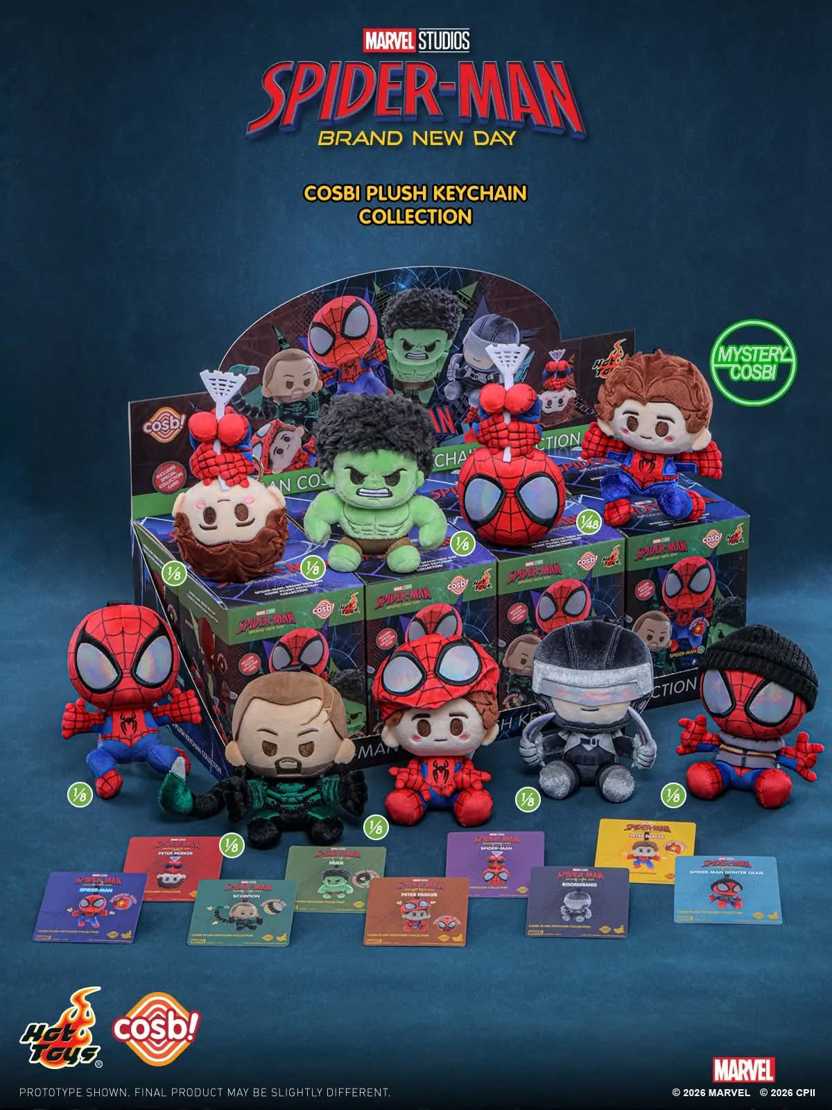 Hot Toys Spider-Man Brand New Day Cosbi Plush Keychain Collection