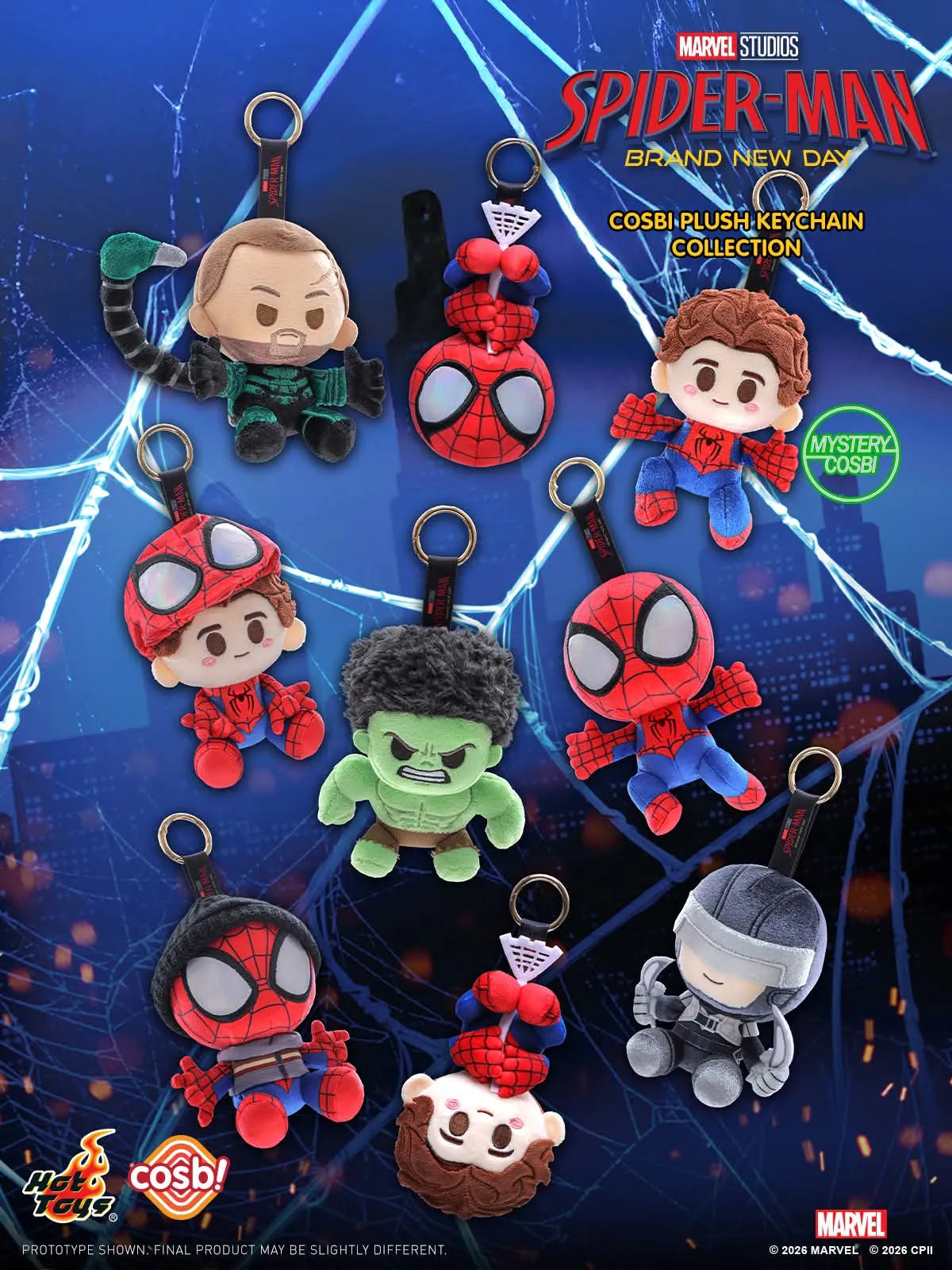 Hot Toys Spider-Man Brand New Day Cosbi Plush Keychain Collection