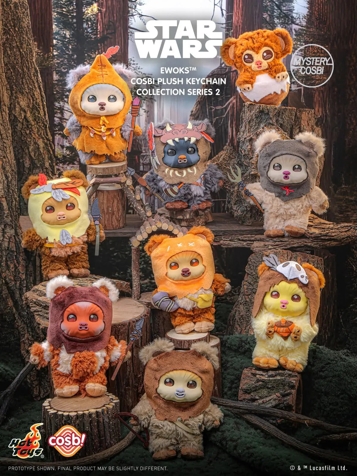 Hot Toys Star Wars Ewoks Cosbi Plush Keychain Collection Series 2