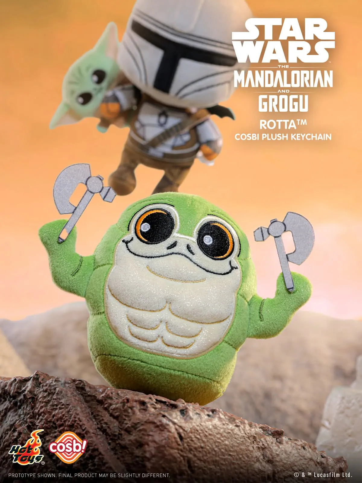 Hot Toys Star Wars The Mandalorian and Grogu Cosbi Plush Keychain