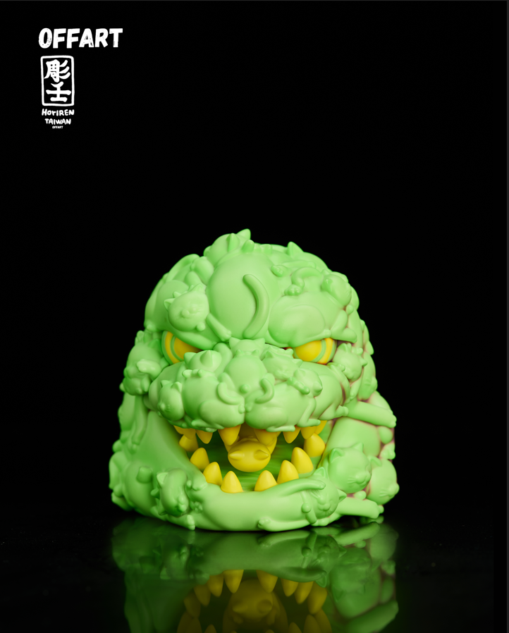 OFFART × Horiren Hundred Cats Guren Thermo Purple Flame Fusion Mini Bust Godzilla Head