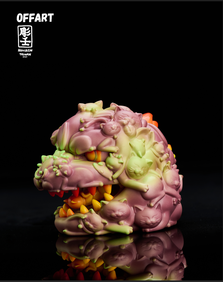 OFFART × Horiren Hundred Cats Guren Thermo Purple Flame Fusion Mini Bust Godzilla Head