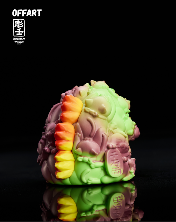 OFFART × Horiren Hundred Cats Guren Thermo Purple Flame Fusion Mini Bust Godzilla Head