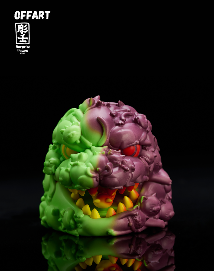 OFFART × Horiren Hundred Cats Guren Thermo Purple Flame Fusion Mini Bust Godzilla Head