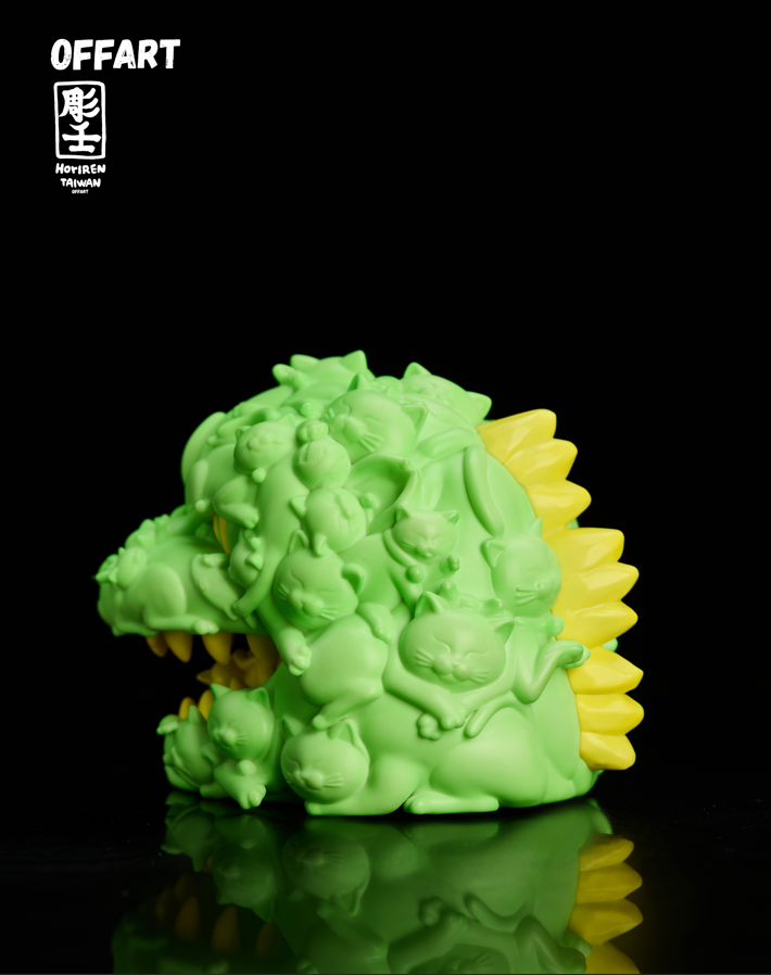 OFFART × Horiren Hundred Cats Guren Thermo Purple Flame Fusion Mini Bust Godzilla Head