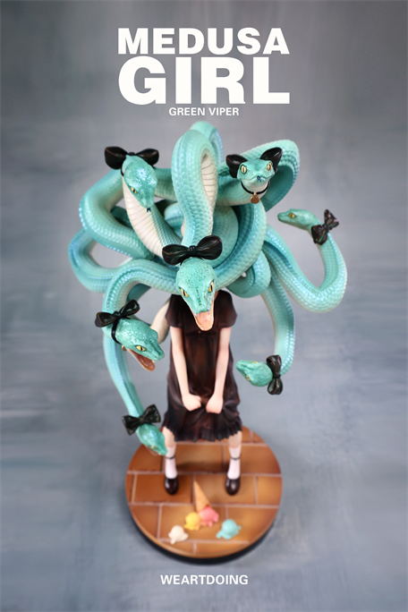 WeArtDoing Medusa Girl-Green Viper Art Figure