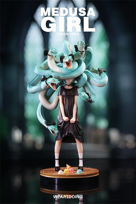 WeArtDoing Medusa Girl-Green Viper Art Figure