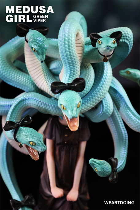 WeArtDoing Medusa Girl-Green Viper Art Figure