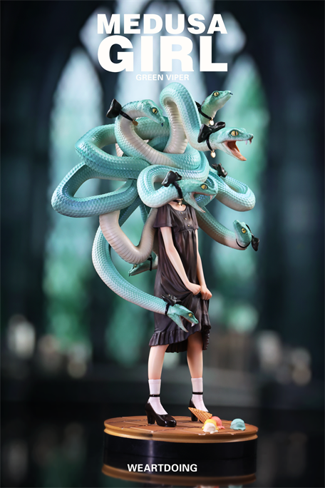 WeArtDoing Medusa Girl-Green Viper Art Figure