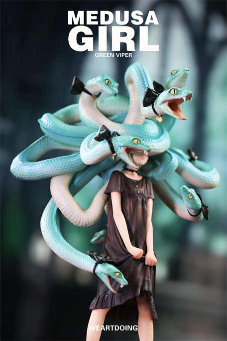 WeArtDoing Medusa Girl-Green Viper Art Figure