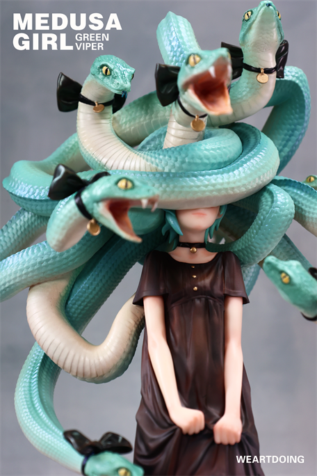 WeArtDoing Medusa Girl-Green Viper Art Figure
