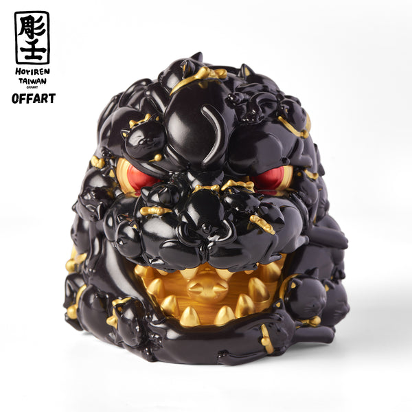 SPIRIT OF STONE /虎猫工務店/九十九百太郎 Red Flame Hundred Cats Mini Bust Fortune Black&Gold -OFFART X