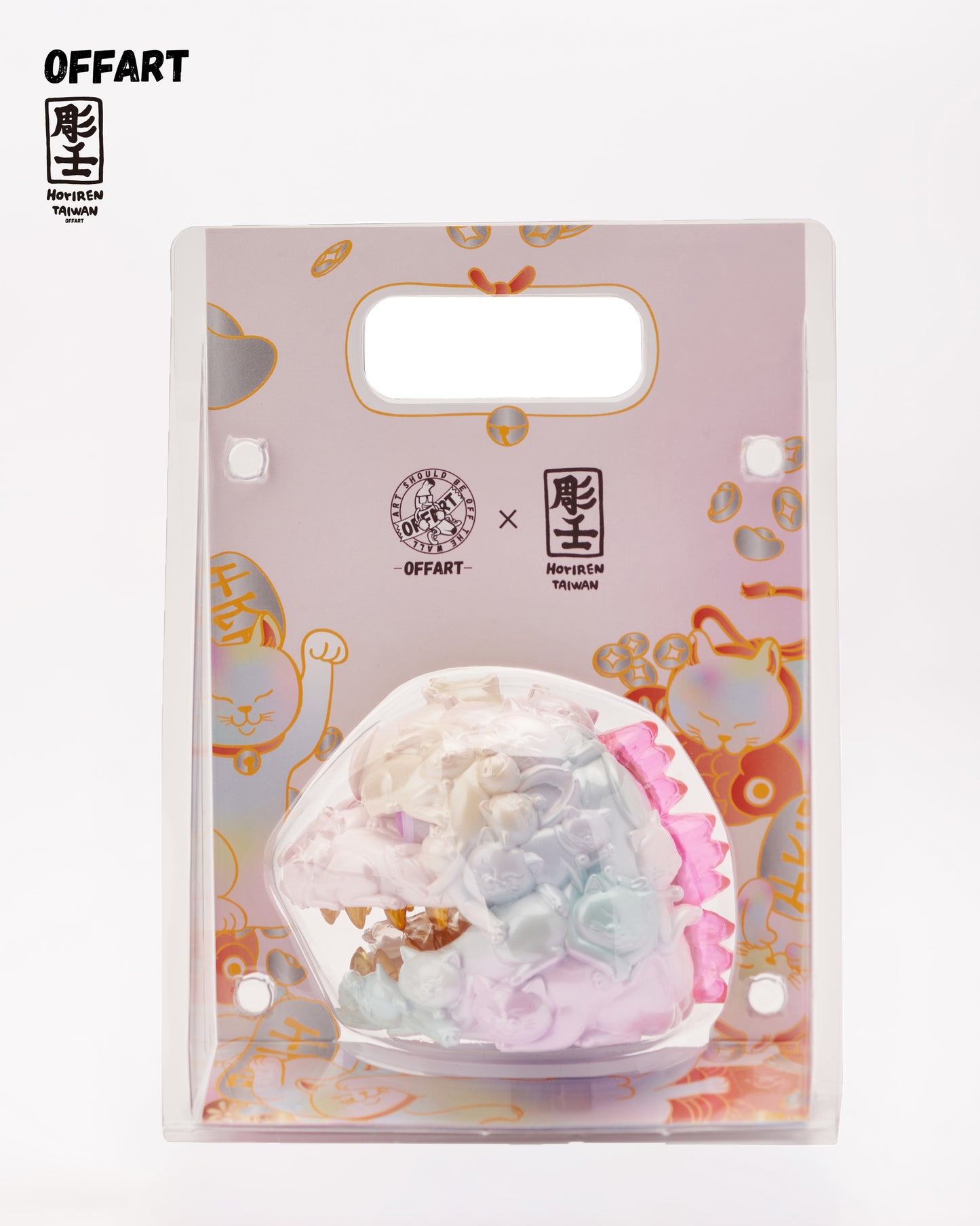 OFFART Red Flame Hundred Cats Mini Bust Fortune Super Sweet Candy