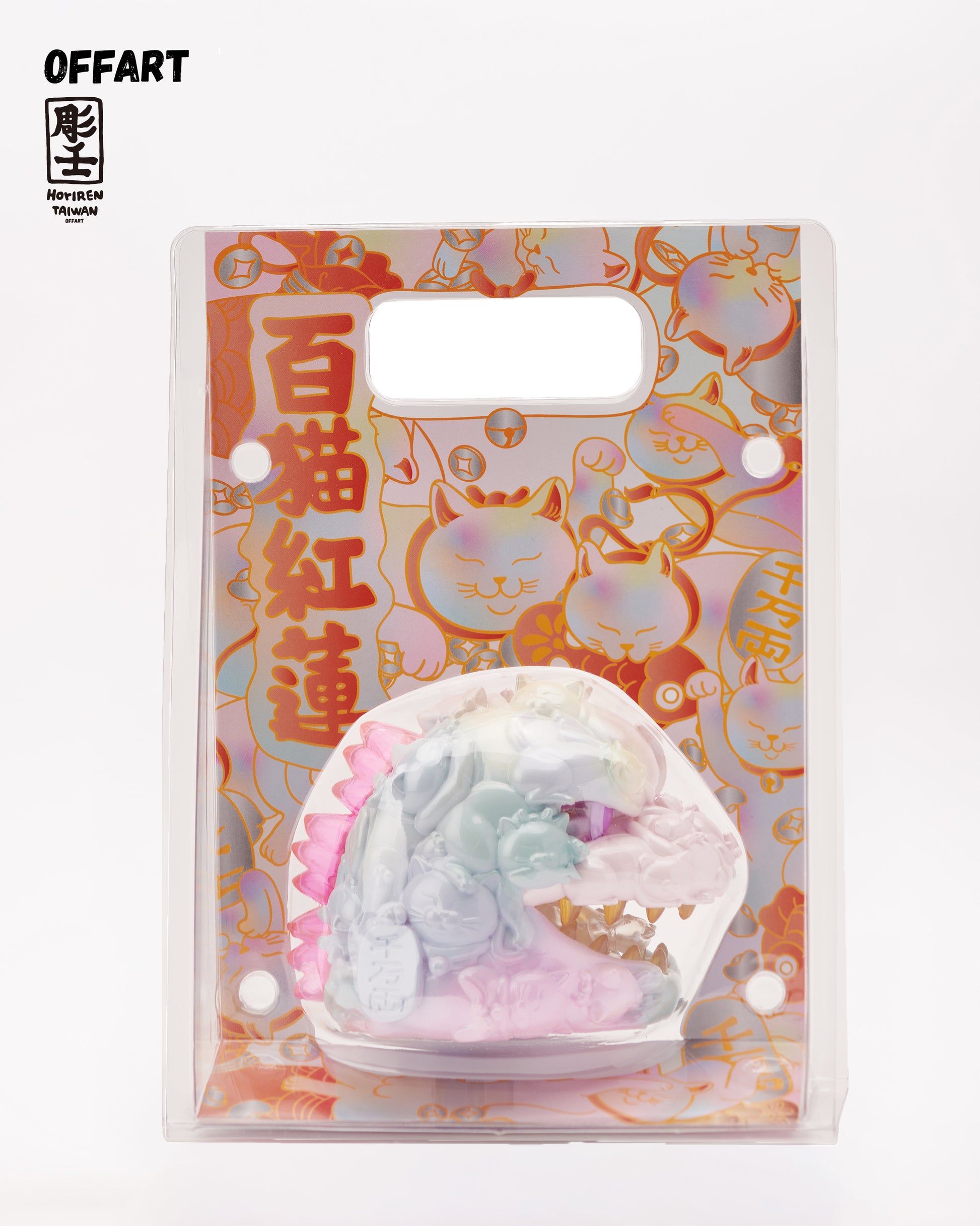 OFFART Red Flame Hundred Cats Mini Bust Fortune Super Sweet Candy Kaiju Figure