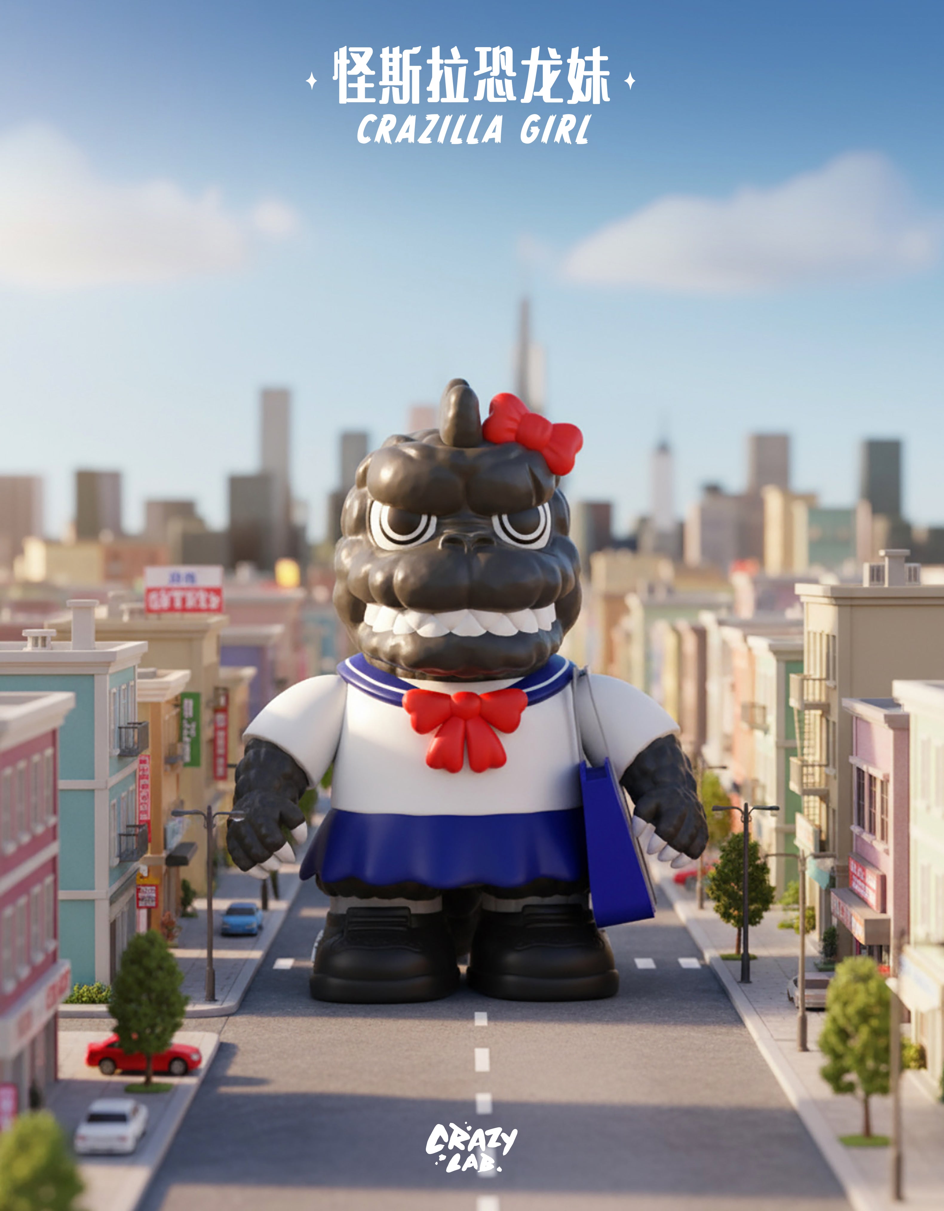 Crazilla Girl Cute Godzilla Designer Toy Figurine - OFFART X James
