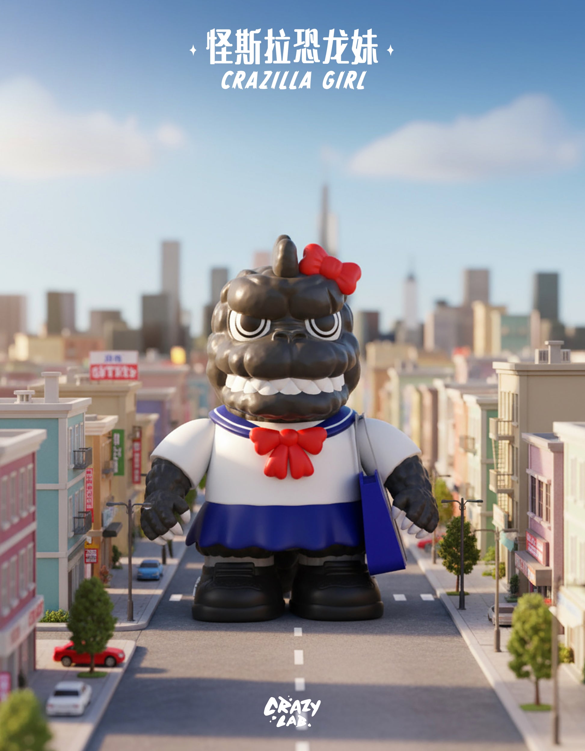 Crazilla Girl by OFFART X James Lee Godzilla Figure