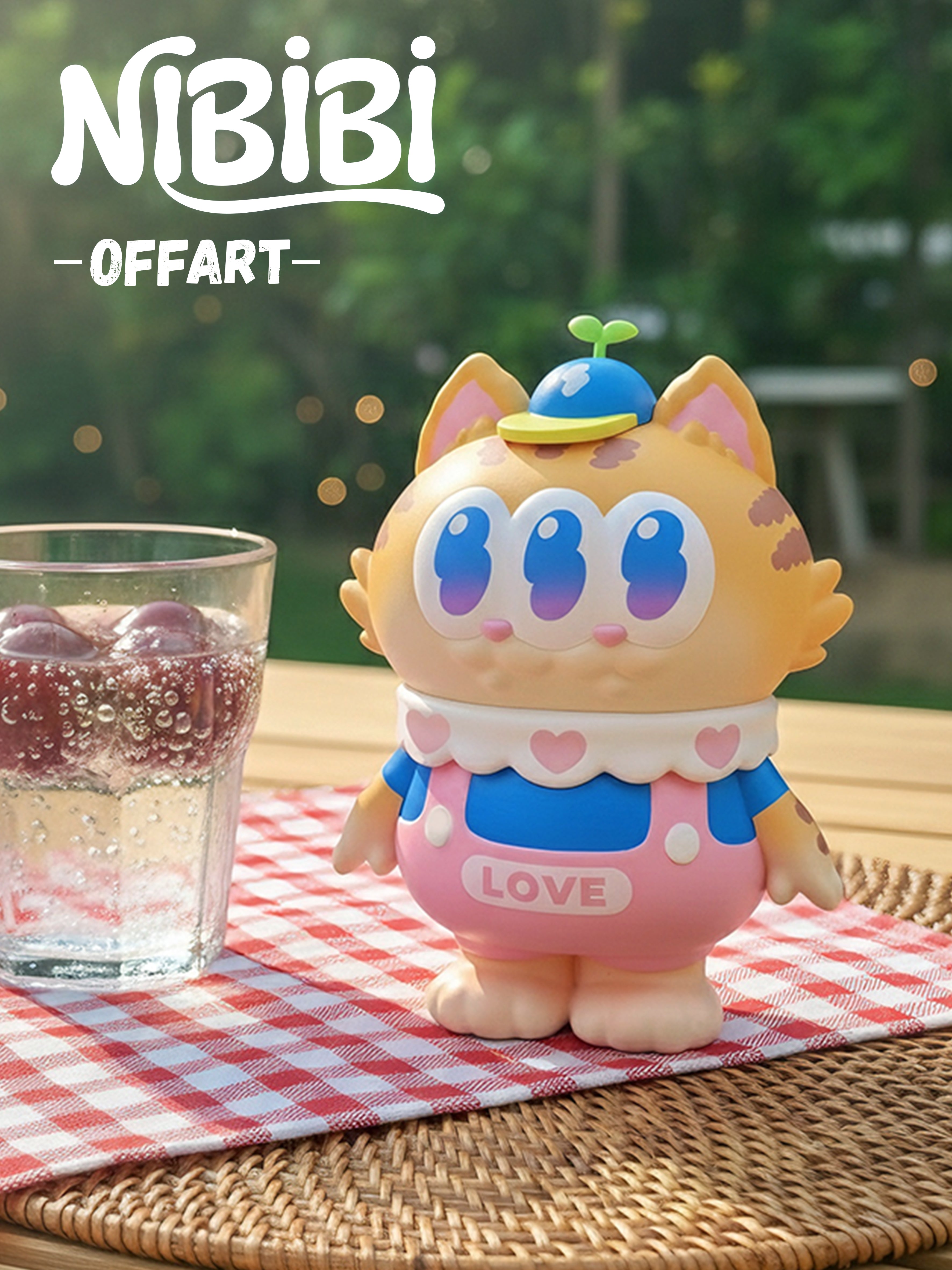 三頭猫　ソフビ　蓄光　sofubi インディーズソフビ　アートトイ　ネコ OFFART x NIBBI Three-Eyed Cat Statue by Maosoul Cheung – Art