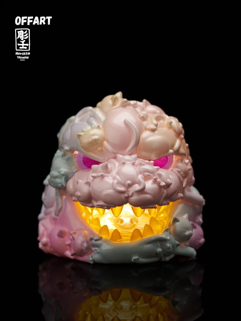 OFFART Red Flame Hundred Cats Mini Bust Fortune Super Sweet Candy Kaiju Figure