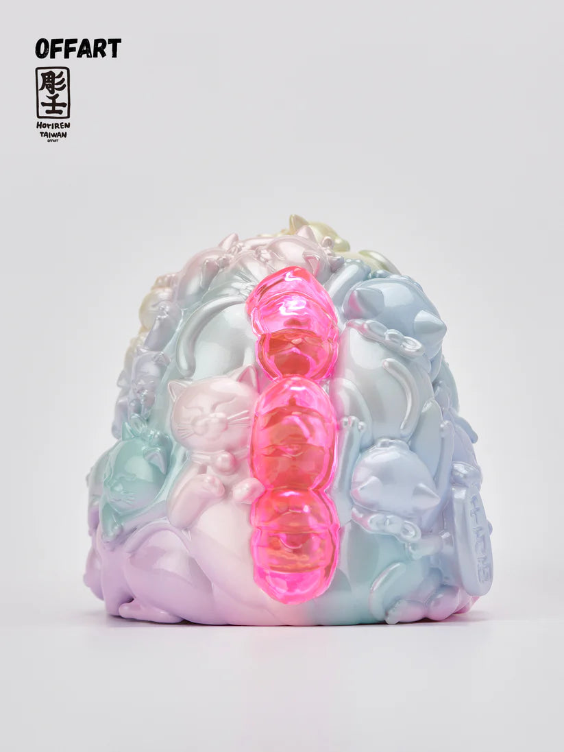 OFFART Red Flame Hundred Cats Mini Bust Fortune Super Sweet Candy Kaiju Figure