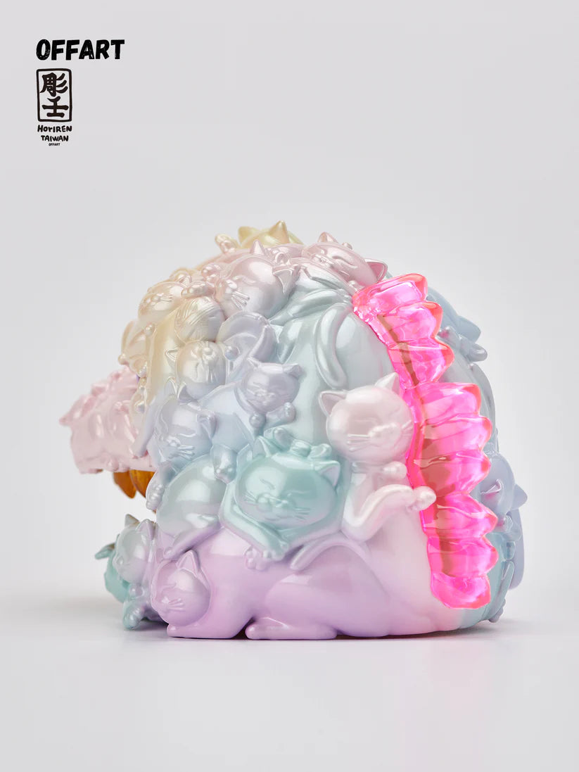 OFFART Red Flame Hundred Cats Mini Bust Fortune Super Sweet Candy Kaiju Figure