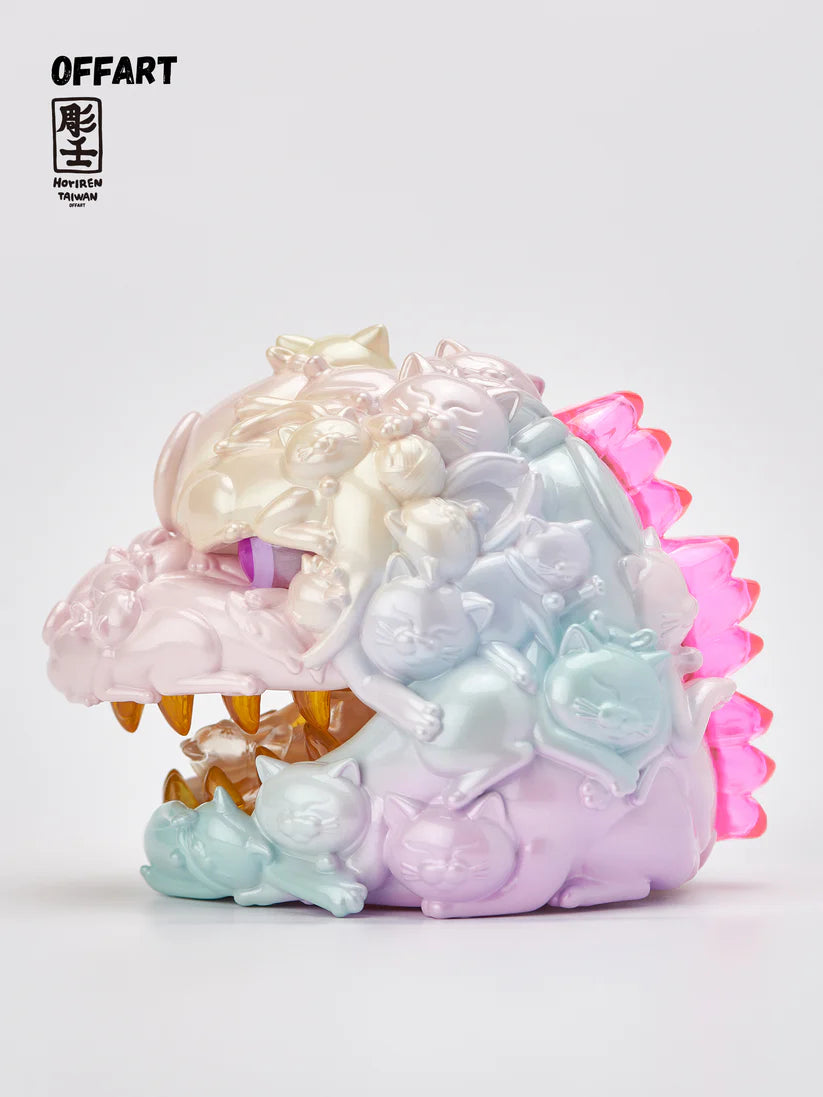 OFFART Red Flame Hundred Cats Mini Bust Fortune Super Sweet Candy Kaiju Figure