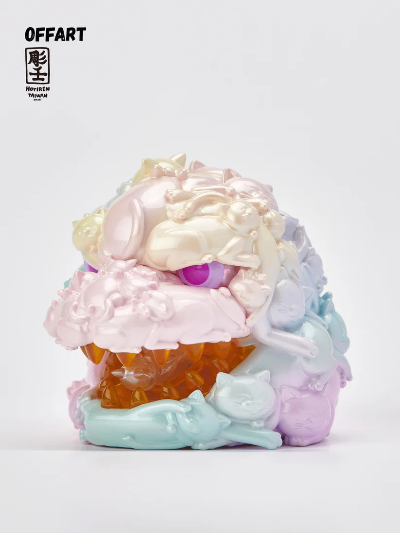 OFFART Red Flame Hundred Cats Mini Bust Fortune Super Sweet Candy Kaiju Figure
