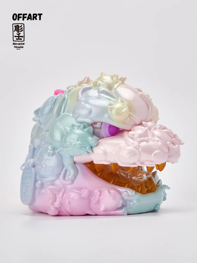 OFFART Red Flame Hundred Cats Mini Bust Fortune Super Sweet Candy Kaiju Figure