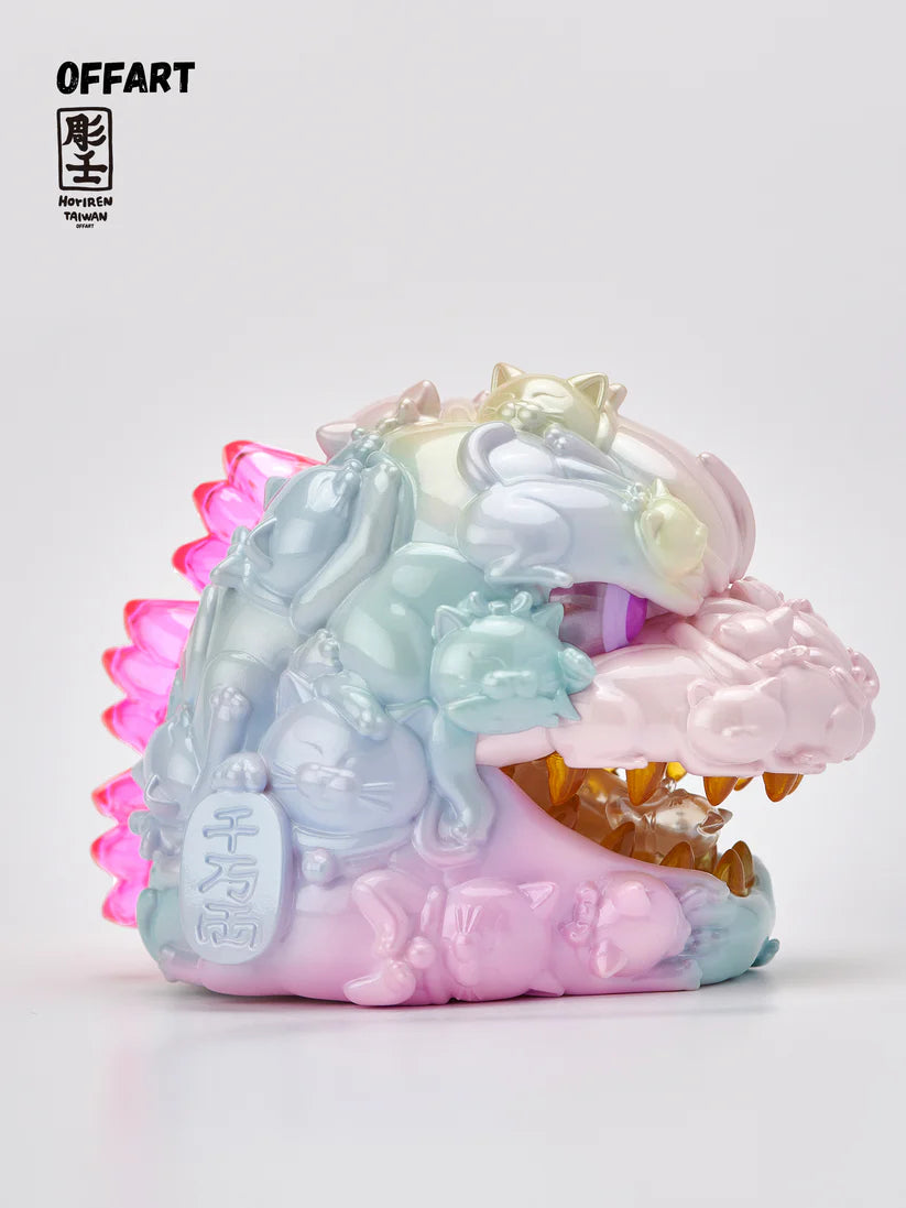 OFFART Red Flame Hundred Cats Mini Bust Fortune Super Sweet Candy Kaiju Figure