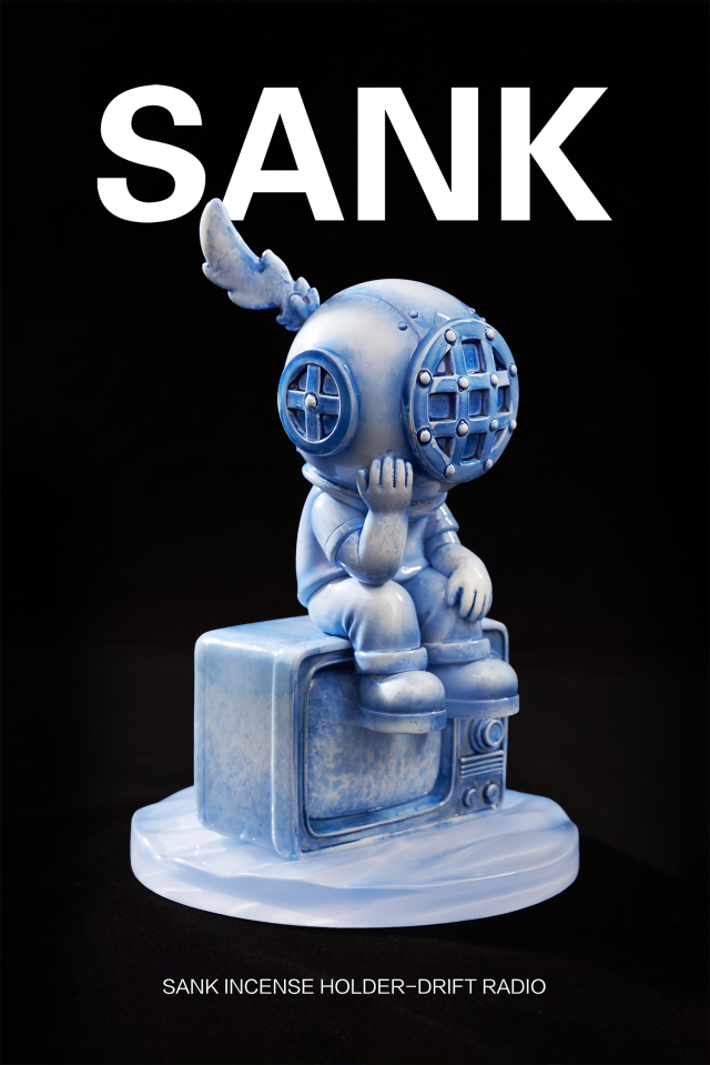 SANK Incense Holder Drift Radio China Blue