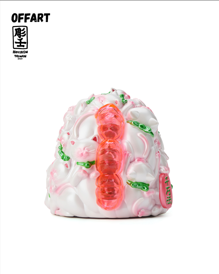 OFFART Red Flame Hundred Cats Mini Bust Fortune Honey Peach Tanabata Exclusive