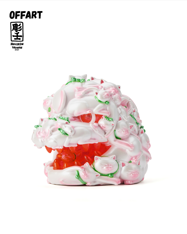 OFFART Red Flame Hundred Cats Mini Bust Fortune Honey Peach Tanabata Exclusive
