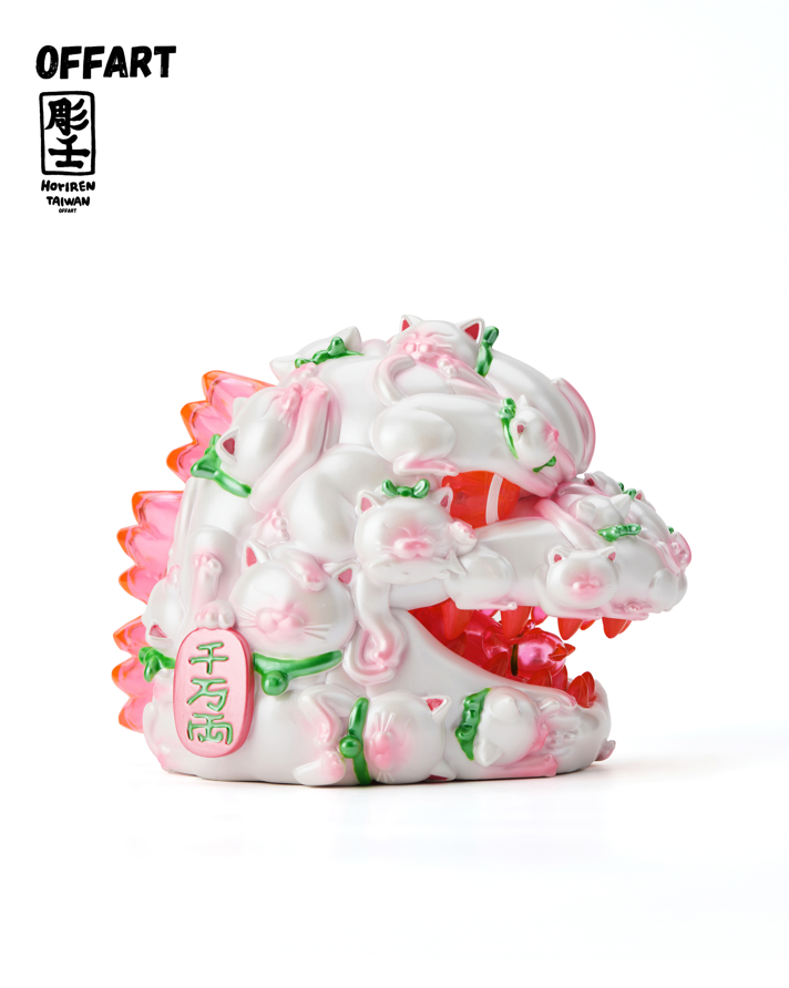 OFFART Red Flame Hundred Cats Mini Bust Fortune Honey Peach Tanabata Exclusive