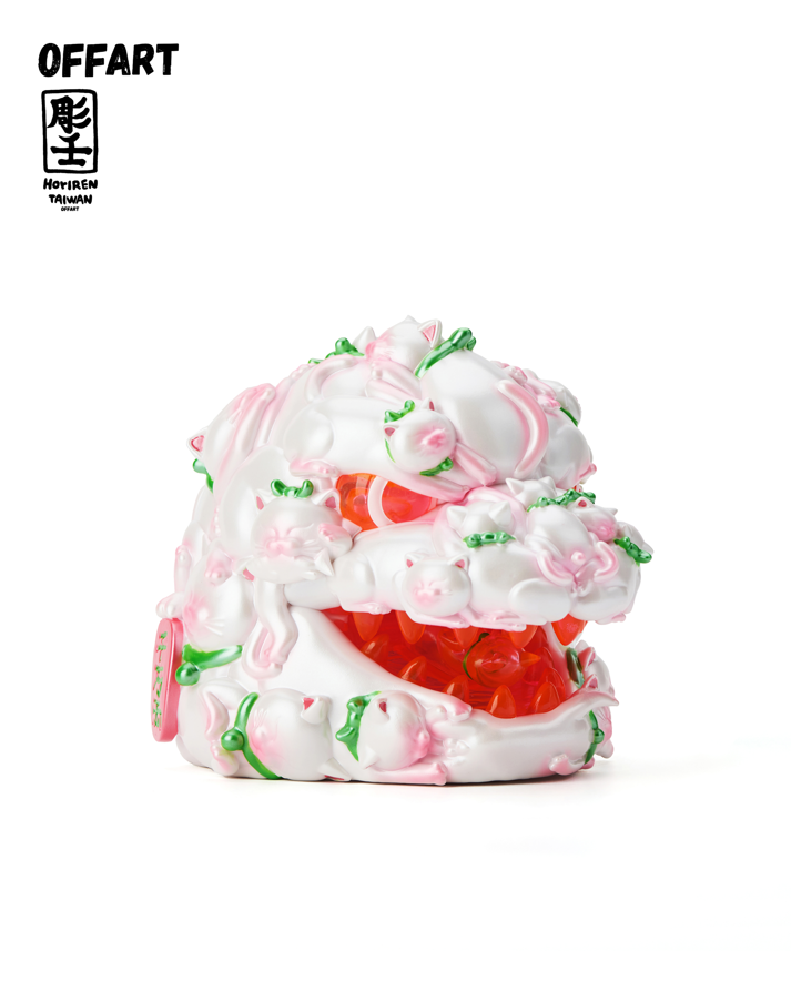 OFFART Red Flame Hundred Cats Mini Bust Fortune Honey Peach Tanabata Exclusive