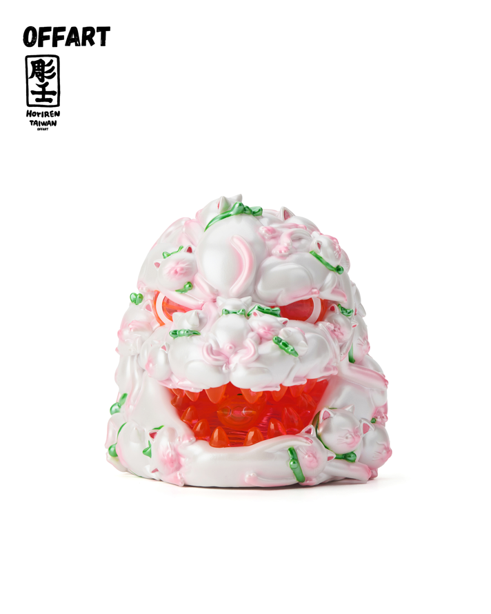 OFFART Red Flame Hundred Cats Mini Bust Fortune Honey Peach Tanabata Exclusive