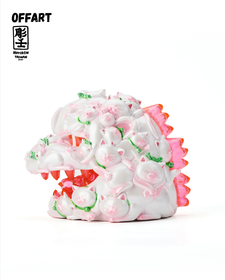 OFFART Red Flame Hundred Cats Mini Bust Fortune Honey Peach Tanabata Exclusive