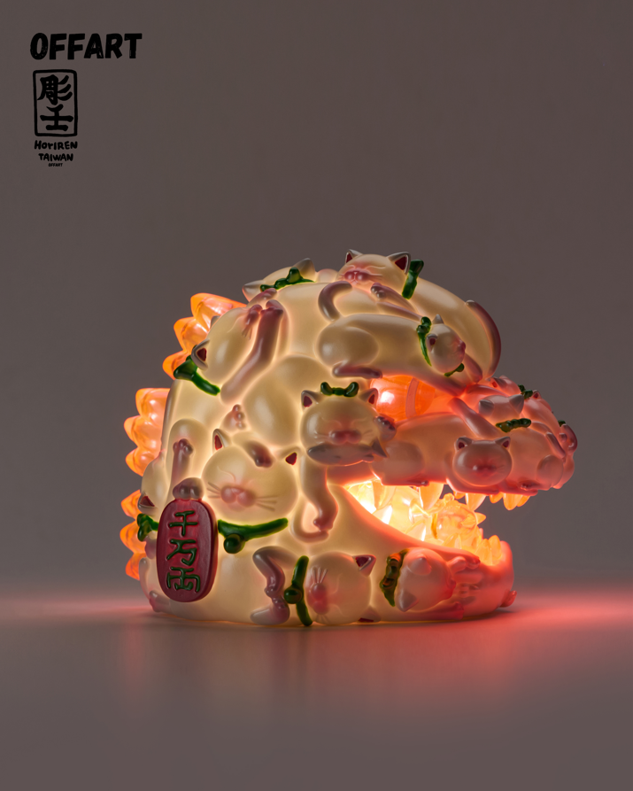 OFFART Red Flame Hundred Cats Mini Bust Fortune Honey Peach Tanabata Exclusive